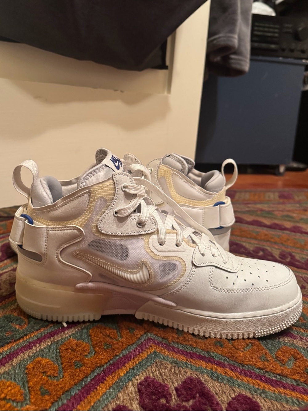 Nike White and Cream High-Top Sneakers